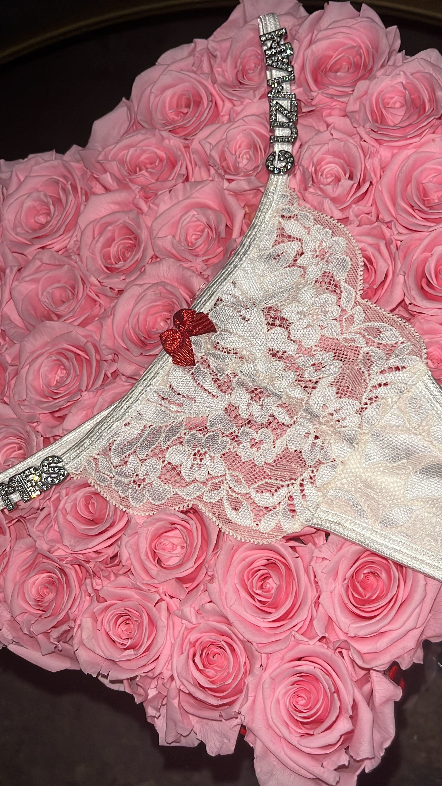 Custom Crystal Name Lace Thongs