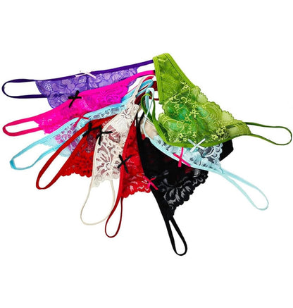 Crystal Name Lace Thongs (random shades)